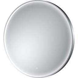 nuie Polished Chrome Framed LED Touch Sensor Mirror 800mm - Size: 800 x 800 x 47mm - Wilko