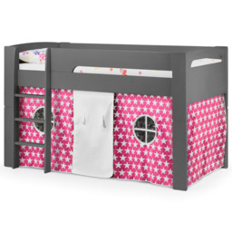 Julian Bowen Pluto Anthracite Mid Sleeper with Pink Star Tent - Size: Single - Grey - Wilko - thumbnail 3