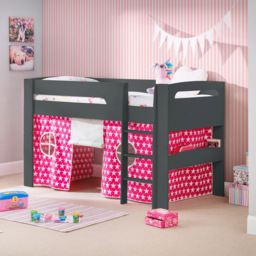 Julian Bowen Pluto Anthracite Mid Sleeper with Pink Star Tent - Size: Single - Grey - Wilko - thumbnail 5