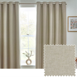 furn. Dawn Natural Thermal Blackout Eyelet Curtain 229 x 137cm - Size: W 137 x D 229cm - Cream - Wilko - thumbnail 3