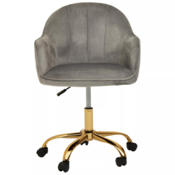 Interiors by Premier Brent Grey and Gold Swivel Office Chair - Size: 57 x 64 x 90cm - Multi - Wilko - thumbnail 5