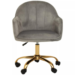 Interiors by Premier Brent Grey and Gold Swivel Office Chair - Size: 57 x 64 x 90cm - Multi - Wilko - thumbnail 4