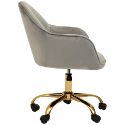 Interiors by Premier Brent Grey and Gold Swivel Office Chair - Size: 57 x 64 x 90cm - Multi - Wilko - thumbnail 6