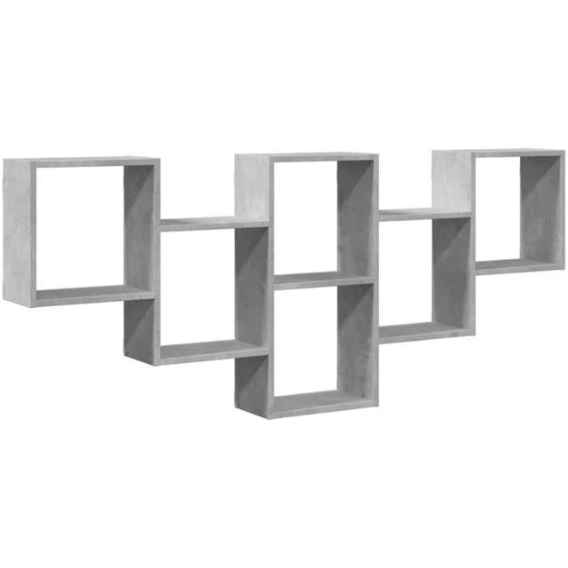 vidaXL 7 Shelf Concrete Grey Floating Wall Shelf - Size: 66 x 18 x 159cm - Wilko - image 1