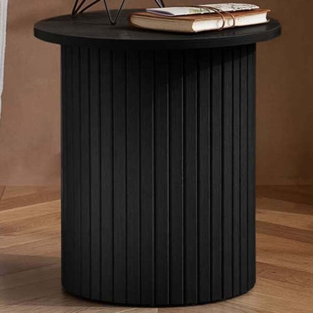 Birlea Axel Fluted Black Side Table - Size: 48 x 45 x 45cm - SleepSoul - Wilko - image 1