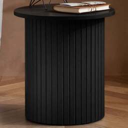 Birlea Axel Fluted Black Side Table - Size: 48 x 45 x 45cm - SleepSoul - Wilko