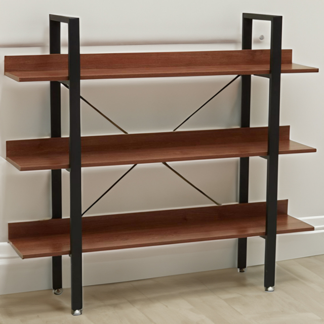 Premier Housewares Laxton 3 Shelf Red Pomelo Bookshelf - Multi - Interiors by Premier - Wilko - image 1