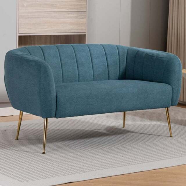 Artemis Home Stanton 2 Seater Teal Fabric Shell Accent Sofa - Wilko - image 1