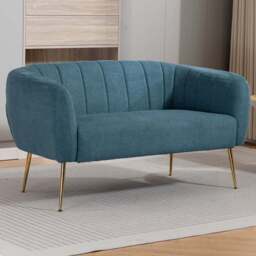 Artemis Home Stanton 2 Seater Teal Fabric Shell Accent Sofa - Wilko - thumbnail 1