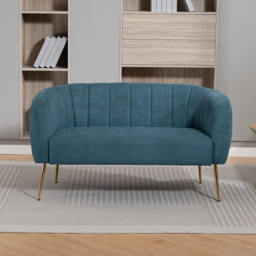 Artemis Home Stanton 2 Seater Teal Fabric Shell Accent Sofa - Wilko - thumbnail 4