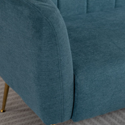 Artemis Home Stanton 2 Seater Teal Fabric Shell Accent Sofa - Wilko - thumbnail 3