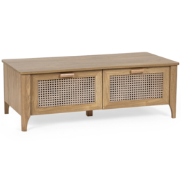 Julian Bowen Sydney 2 Drawer Rattan Effect Coffee Table - Wood - Wilko - thumbnail 3
