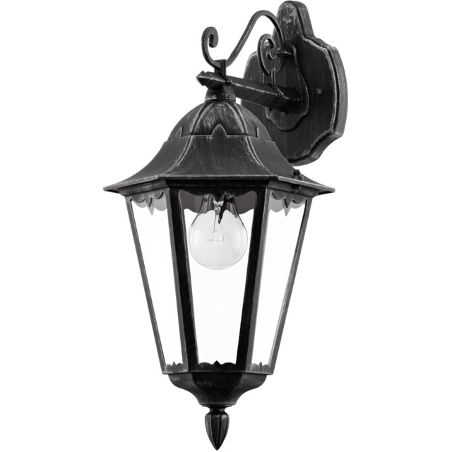 EGLO Navedo Black and Silver Exterior Wall Light - Size: 20.0 x 28.5 x 47.5cm - Wilko - image 1