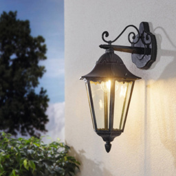 EGLO Navedo Black and Silver Exterior Wall Light - Size: 20.0 x 28.5 x 47.5cm - Wilko - thumbnail 3