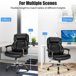 Costway Black Leather Rocking Office Chair - Size: 76 x 63 x 40cm - Wilko - thumbnail 7