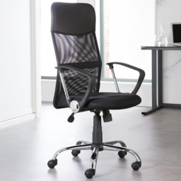 Alphason Orlando Black Mesh and Faux Leather Office Chair - Size: 120 x 60 x 52cm - Wilko - thumbnail 1