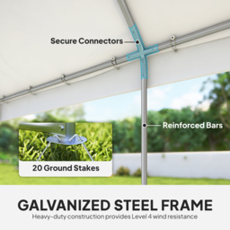 Outsunny 6 x 4m White Heavy Duty Garden Gazebo - Size: 4 x 6m - Wilko - thumbnail 7