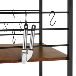 tectake Rugby 2 Shelf Dark Wood Drink Trolley with Parking Brake - Size: 88.5 x 45.5 x 65.5cm - Brown - Wilko - thumbnail 5