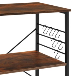 tectake Rugby 2 Shelf Dark Wood Drink Trolley with Parking Brake - Size: 88.5 x 45.5 x 65.5cm - Brown - Wilko - thumbnail 6