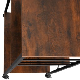 tectake Rugby 2 Shelf Dark Wood Drink Trolley with Parking Brake - Size: 88.5 x 45.5 x 65.5cm - Brown - Wilko - thumbnail 7