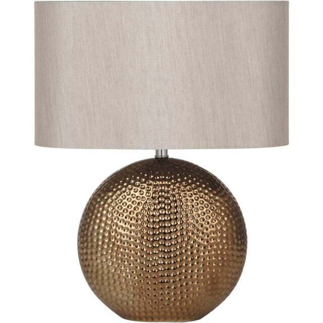 Pacific Lifestyle Mabel Bronze Dot Textured Ceramic Table Lamp - Gold - Wilko - image 1