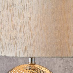 Pacific Lifestyle Mabel Bronze Dot Textured Ceramic Table Lamp - Gold - Wilko - thumbnail 5