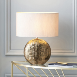 Pacific Lifestyle Mabel Bronze Dot Textured Ceramic Table Lamp - Gold - Wilko - thumbnail 3