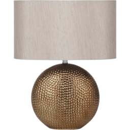 Pacific Lifestyle Mabel Bronze Dot Textured Ceramic Table Lamp - Gold - Wilko - thumbnail 1