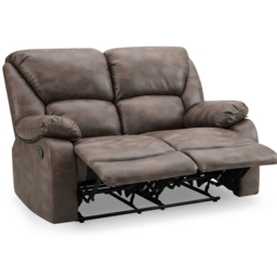 Home Detail Enoch 2 Seater Brown Faux Leather Manual Recliner Sofa - Wilko - thumbnail 5