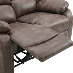 Home Detail Enoch 2 Seater Brown Faux Leather Manual Recliner Sofa - Wilko - thumbnail 7