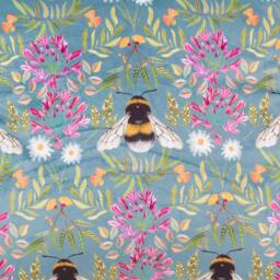 Zinnia Bee Cushion - Blue - Size: 43 x 43cm - Wilko - thumbnail 3