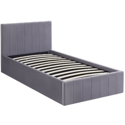 Portland Kosy Koala Single Grey Line Pattern Velvet Pine Wood Gas Lift Ottoman Bed - Wilko - thumbnail 3