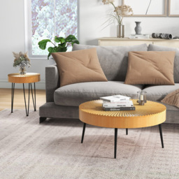 Costway Boho Farmhouse Coffee Table Set of 2 - Size: 88 x 86 x 16cm - Cream - Wilko - thumbnail 5