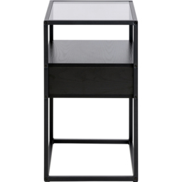 Florence Randolf Single Drawer Single Shelf Black Smoked Glass Bedside Table - Furniture To Go - Wilko - thumbnail 5