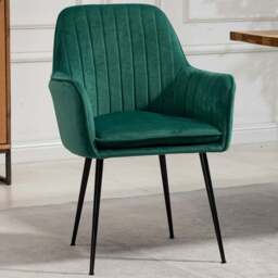 Artemis Home Carrara Set of 2 Green Velvet Dining Chair - Wilko