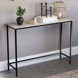 VIDA DESIGNS Brooklyn Grey Industrial Console Table - Size: 30 x 100 x 74cm - Wilko