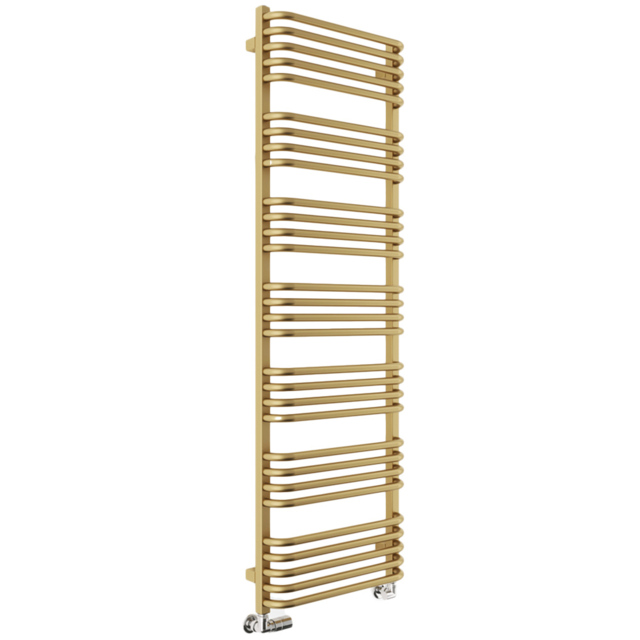 Terma Alex Brass Heated Towel Rail 1580 x 500mm - Size: 158 x 50 x 12cm - Gold - Wilko