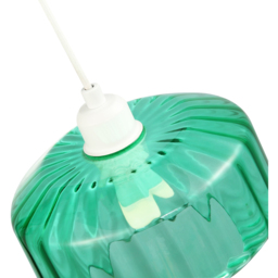 Happy Homewares Emerald Green Ribbed Glass Flat Style Pendant Shade - Size: 13 x 20 x 20cm - Wilko - thumbnail 6