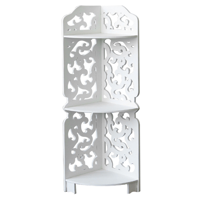 Living and Home 3-Tier White Corner Storage Rack - Size: 3 Tier - Wilko - image 1