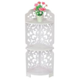 Living and Home 3-Tier White Corner Storage Rack - Size: 3 Tier - Wilko - thumbnail 4