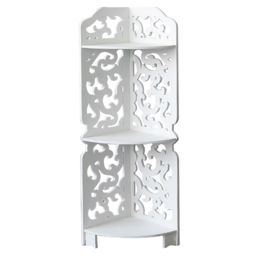 Living and Home 3-Tier White Corner Storage Rack - Size: 3 Tier - Wilko - thumbnail 1