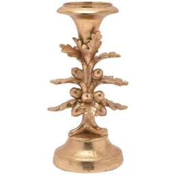 The Christmas Gift Co Gold Acorn Tree Candle Holder - Size: 30 x 13.5 x 15cm - The Christmas Gift Co. - Wilko