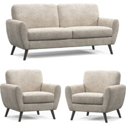 Matlock 5 Seater Linen Boucle Fabric Sofa Suite - Cream - Wilko - thumbnail 3