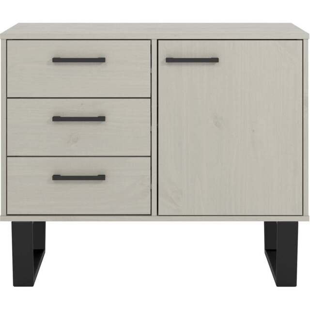 Texas Single Door 3 Drawer Grey Small Sideboard - Size: 43 x 90 x 73cm - Wilko - image 1