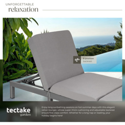 tectake Sofia Grey 6 Level Adjustable Backrest Sun Lounger - Size: 27 x 66 x 196cm - Wilko - thumbnail 5