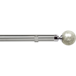 New Edge Blinds 250cm Fixed Length Chrome Eyelet Metal Curtain Pole Set with Empire Finial - Wilko - thumbnail 1