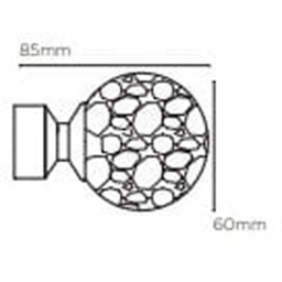 New Edge Blinds 250cm Fixed Length Chrome Eyelet Metal Curtain Pole Set with Empire Finial - Wilko - thumbnail 5