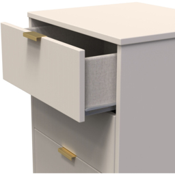Crowndale Linear 5 Drawer Kashmir Matt Tall Chest of Drawers Ready Assembled - Cream - Wilko - thumbnail 7