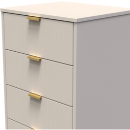 Crowndale Linear 5 Drawer Kashmir Matt Tall Chest of Drawers Ready Assembled - Cream - Wilko - thumbnail 6