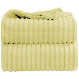 Velosso Bellissima Lemon Plush Throw 305 x 305cm - Size: 305 x 305 x 1cm - Wilko